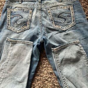 Silver Jeans Blue Skinny Jeans with Faded Distressing